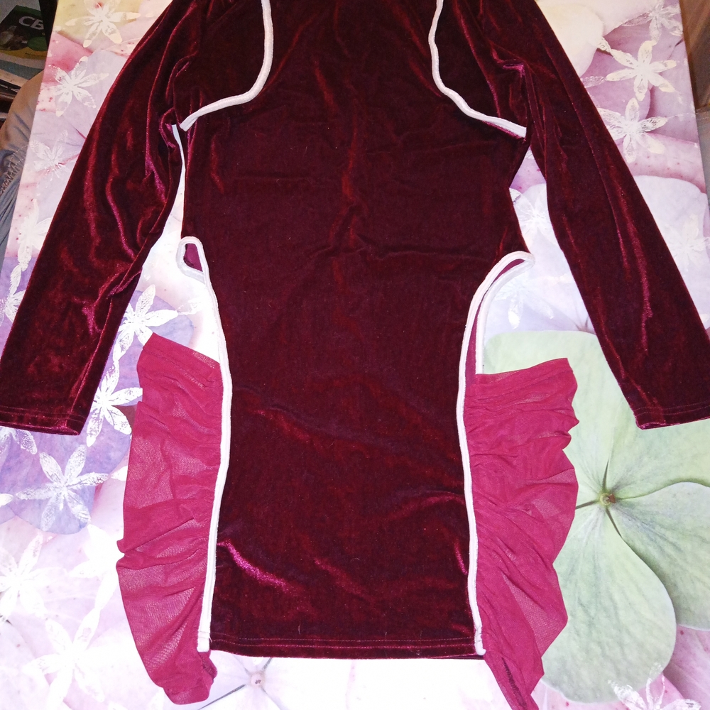 Burgundy/ Red Velvet Bodycon Dress